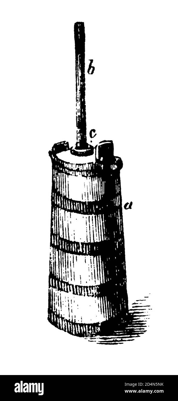 Butterturn zur Umwandlung von Sahne in Butter, traditionelle Milchverarbeitung Stockfoto