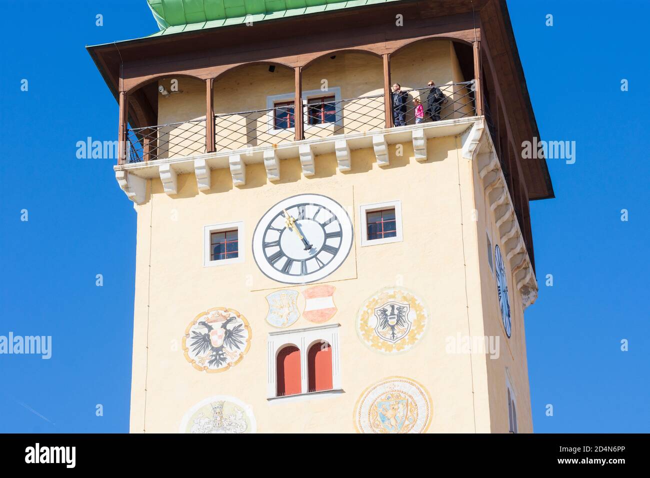 Retz: Rathausturm im Weinviertel, Niederösterreich, Niederösterreich, Österreich Stockfoto