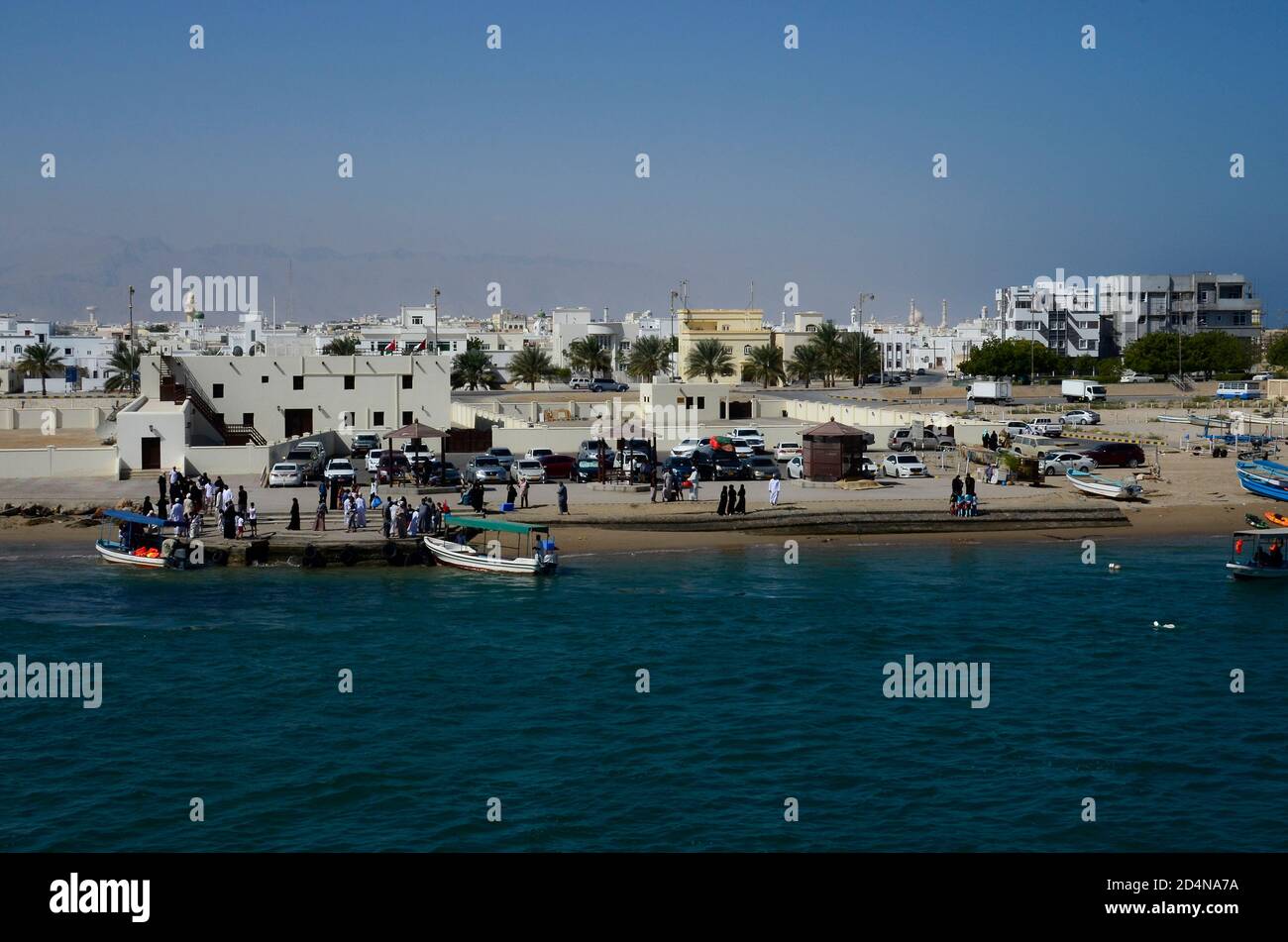 Historische Holzboote in Sur Oman. Stockfoto