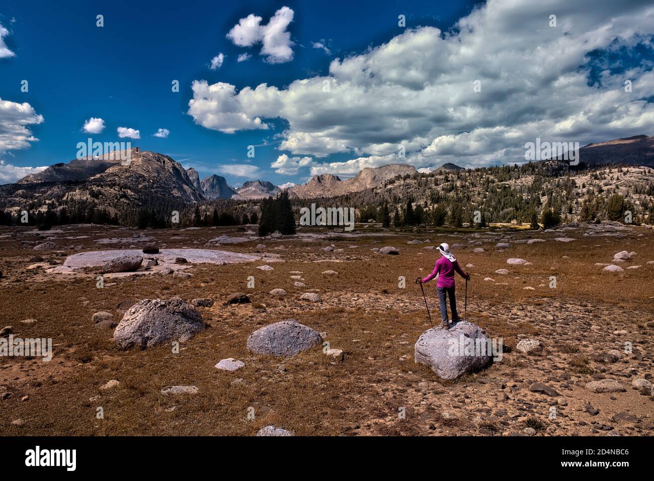 Trekking in der Wind River Range, Wyoming, USA Stockfoto