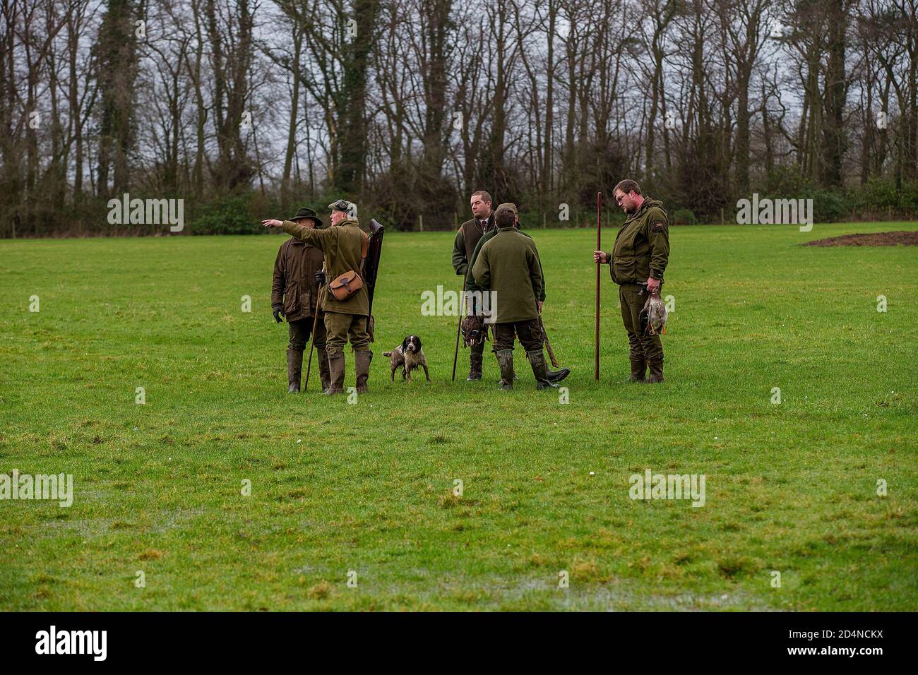 Schläger bei der Arbeit bei einem Game-Shooting in Lancashire, England Stockfoto