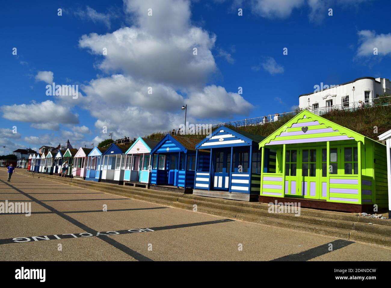 Farbenfrohe Strandhütten in Southwold, Suffolk, UK Stockfoto