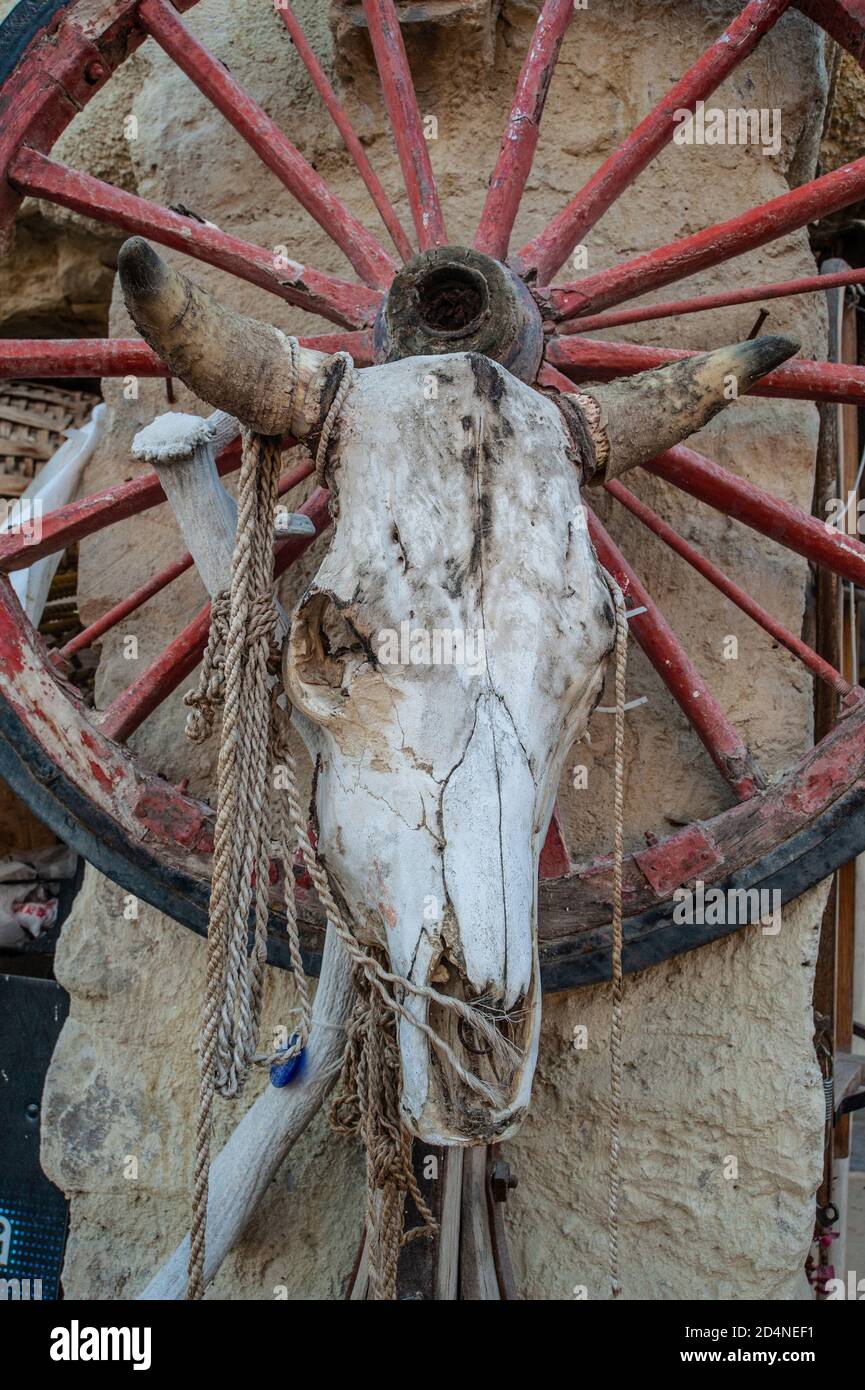 Kappadokien, Türkei. 8. November 2017 Typische Dekoration der Ranch, die Dalton Brothers Ranch, in der Nähe der anatolischen Stadt Goreme, Kappadokien, Türkei. Stockfoto