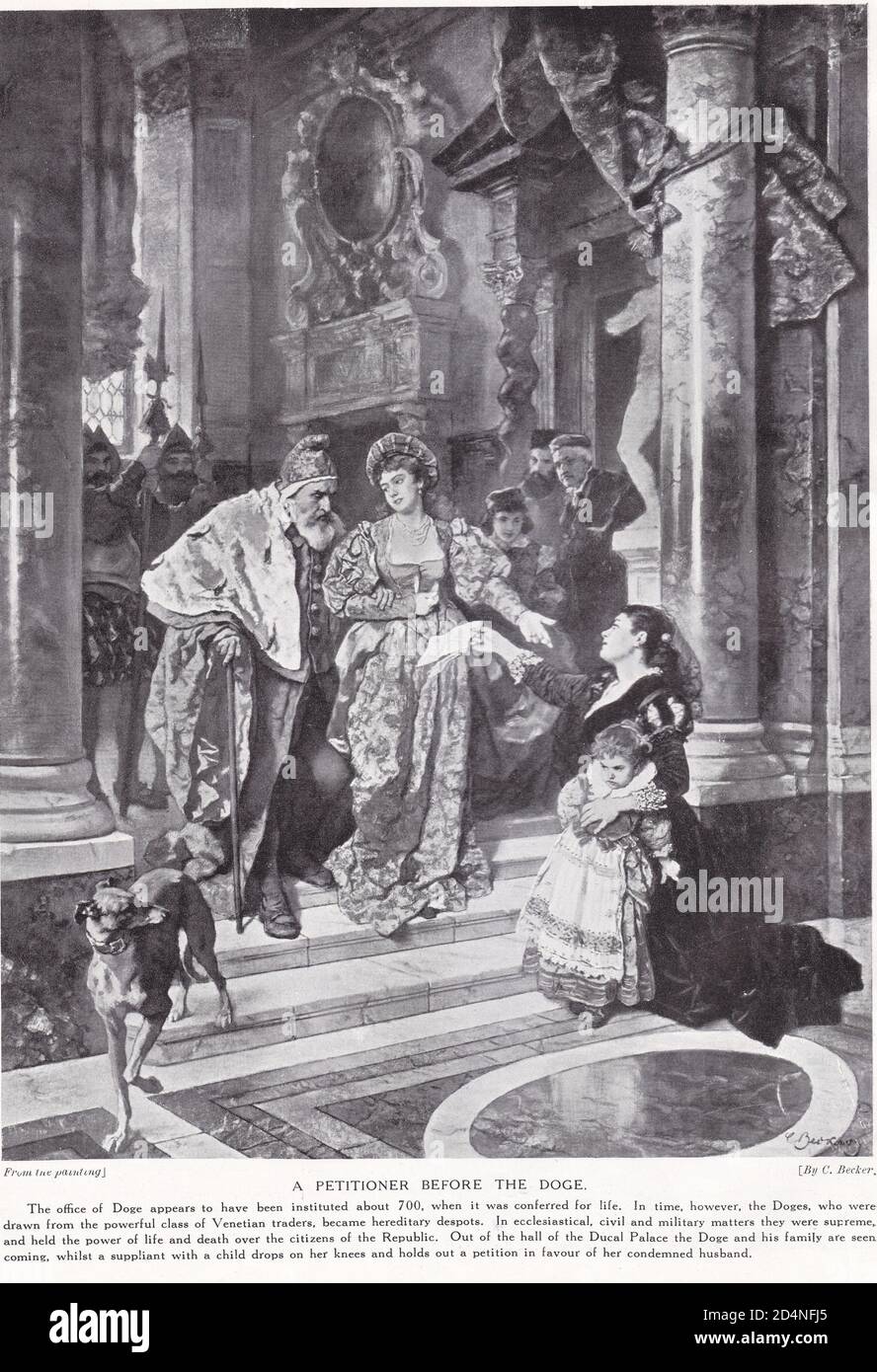 Ein Bittsteller vor dem Dogen - Mittelalter Stockfoto