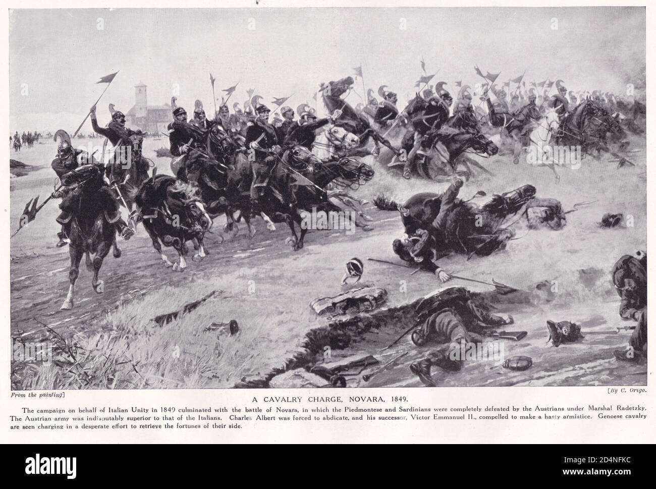 Eine Kavallerie Ladung bei Novara 1849 Stockfoto