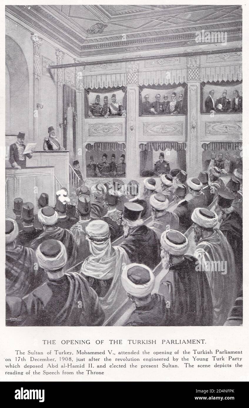 Eröffnung des türkischen Parlaments am 17. Dezember 1908 Stockfoto