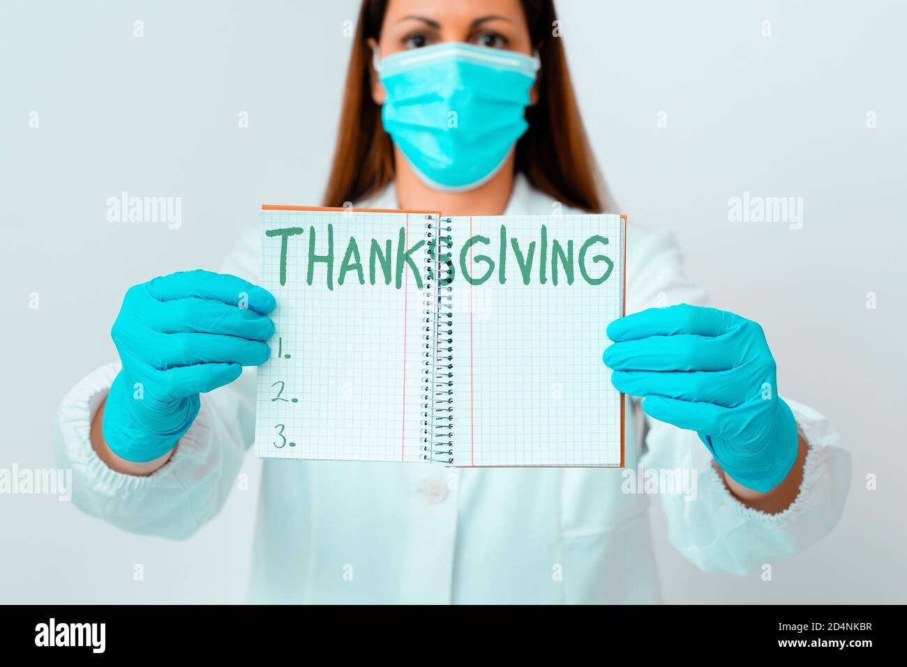 Wort schreiben Text Thanksgiving. Geschäftsfoto zeigt öffentliche Anerkennung oder Feier der göttlichen Güte Labortechniker mit Ept Stockfoto