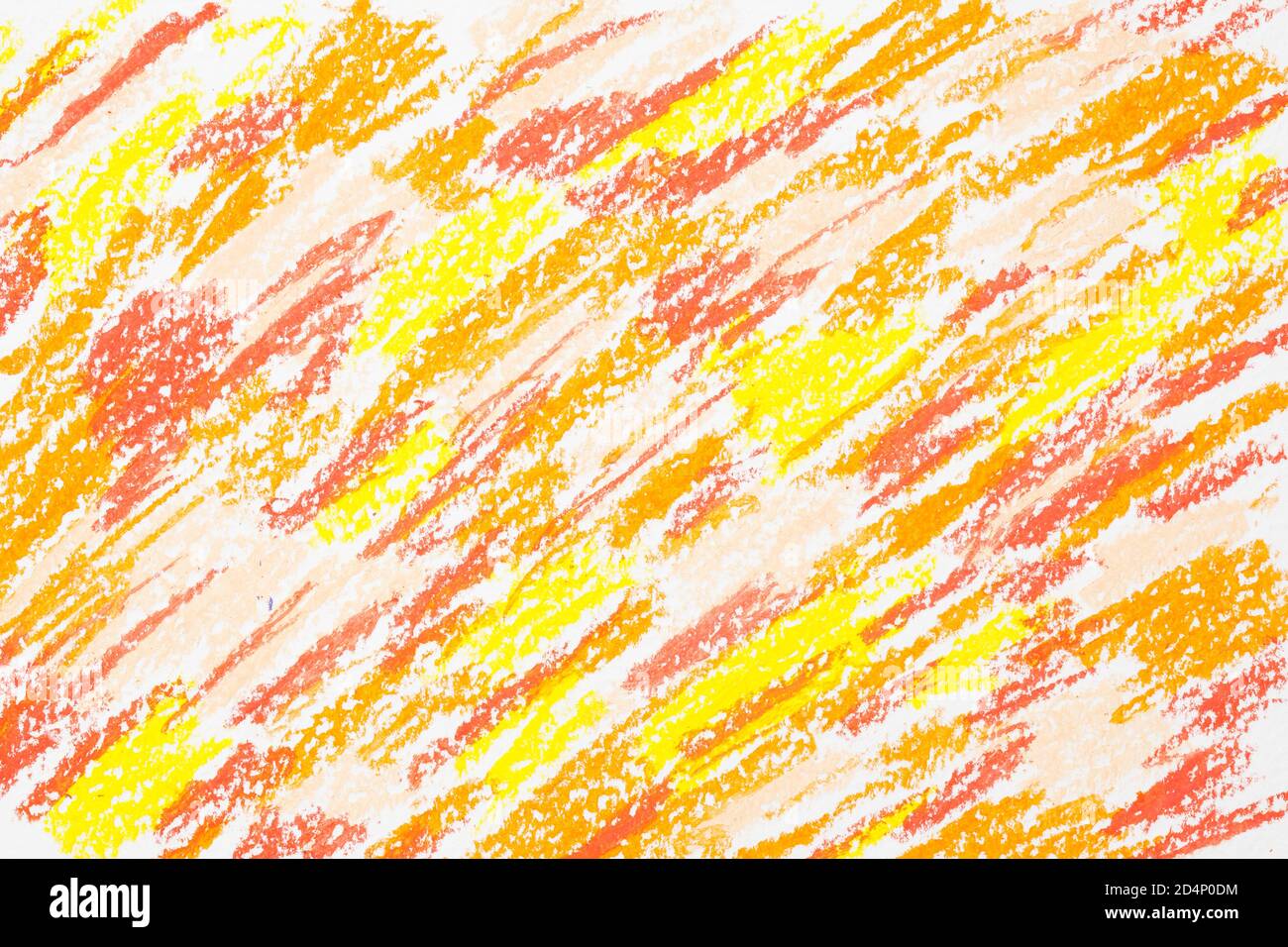Crayon Scribble Hintergrund von verschiedenen Farben. Gelb orange  Wachsmalstift Striche. Handgezeichnete Textur Stockfotografie - Alamy