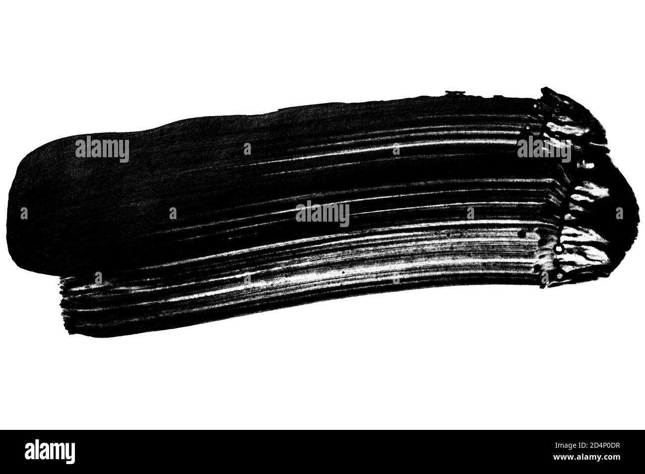 Schwarze ausdrucksstarke Pinselstriche isoliert auf weißem Hintergrund Stockfoto