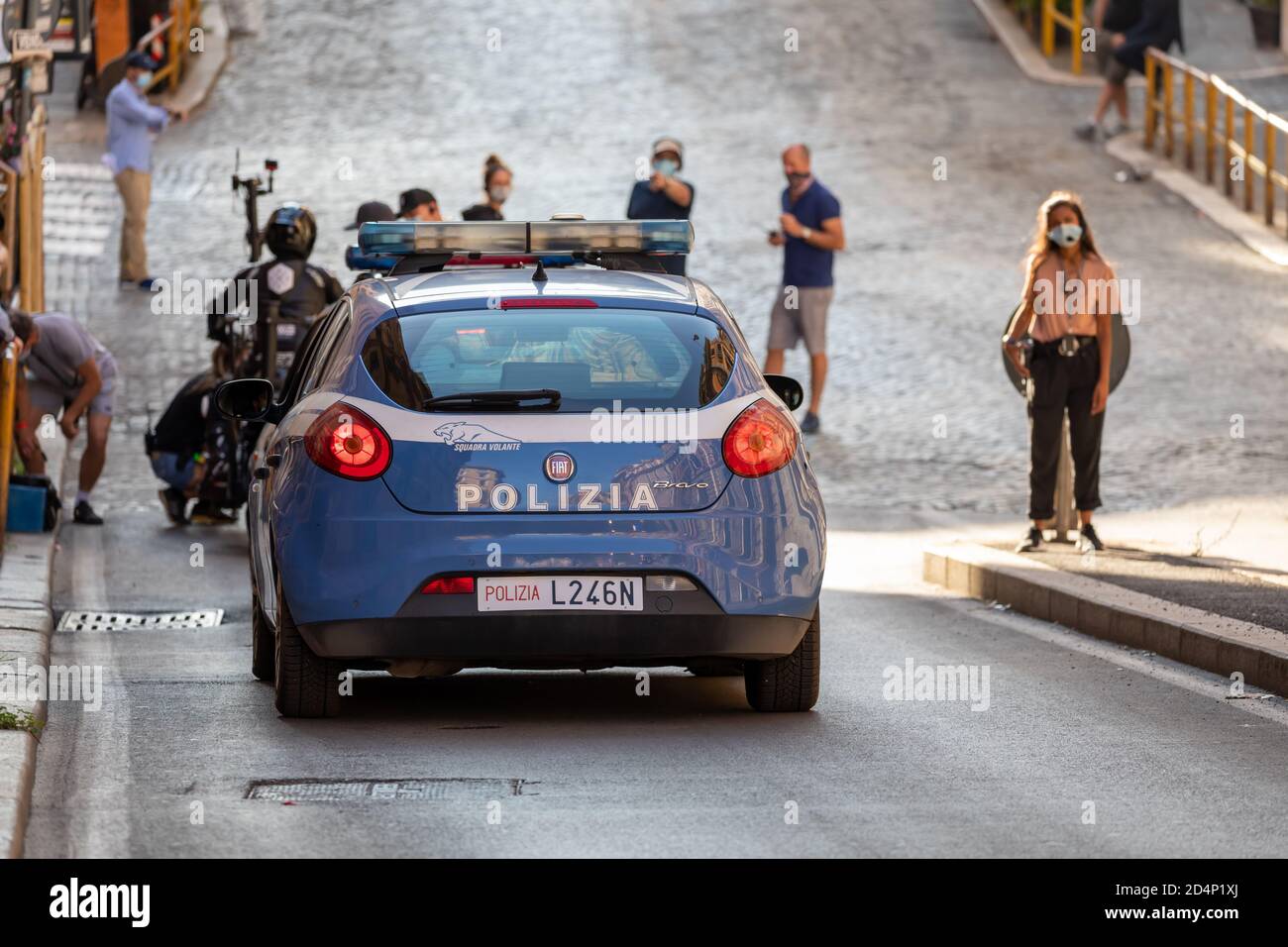 Rom, Italien - 9. Oktober 2020: Szene aus den Dreharbeiten zu 'Mission Impossible 7' in Rom, Italien Stockfoto