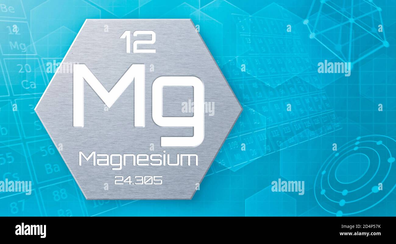 Chemisches Element des Periodensystems - Magnesium Stockfoto