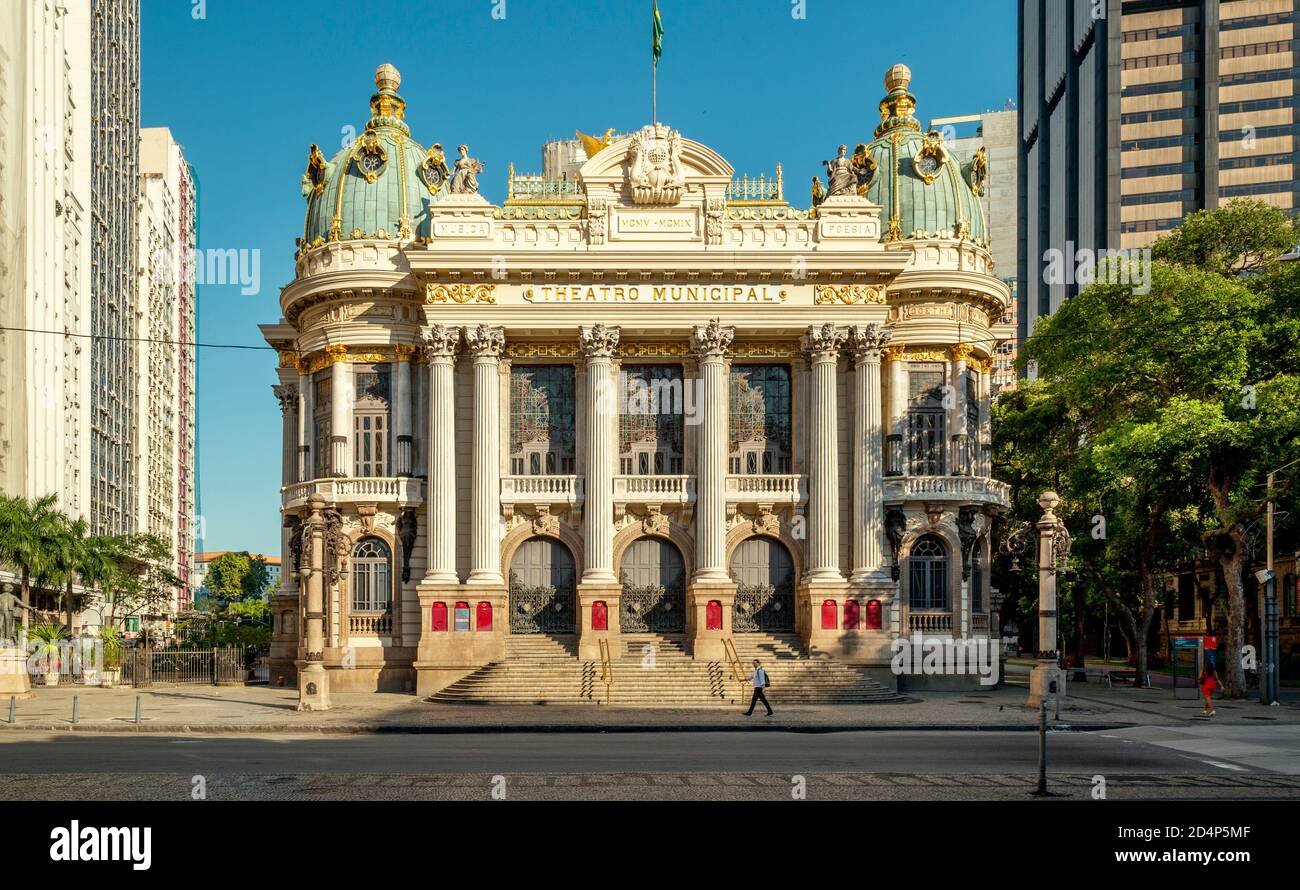 Theatro Municipal im Zentrum von Rio de Janeiro, Brasilien Stockfoto