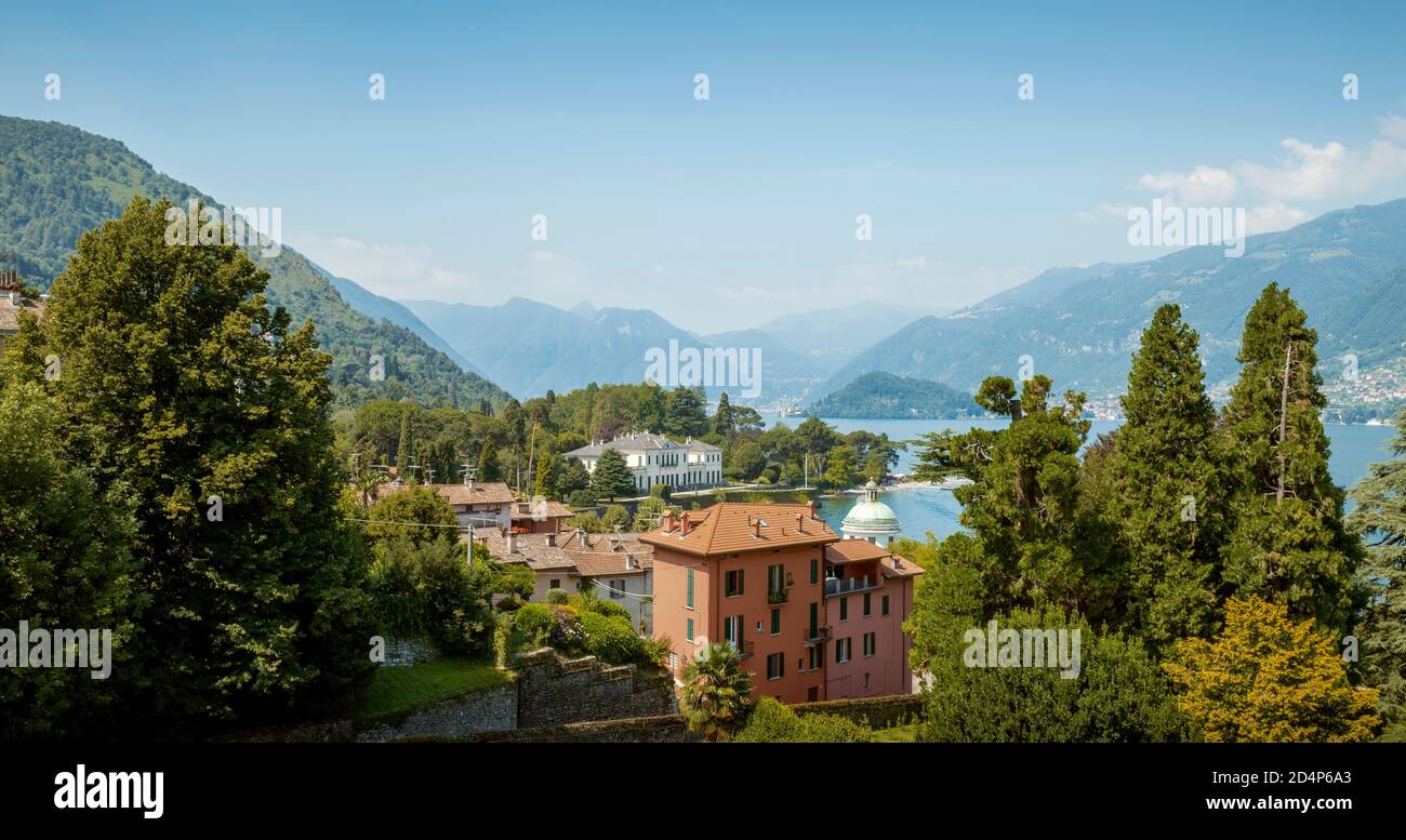 Panorama des Comer Sees in der Lombardei, Italien Stockfoto