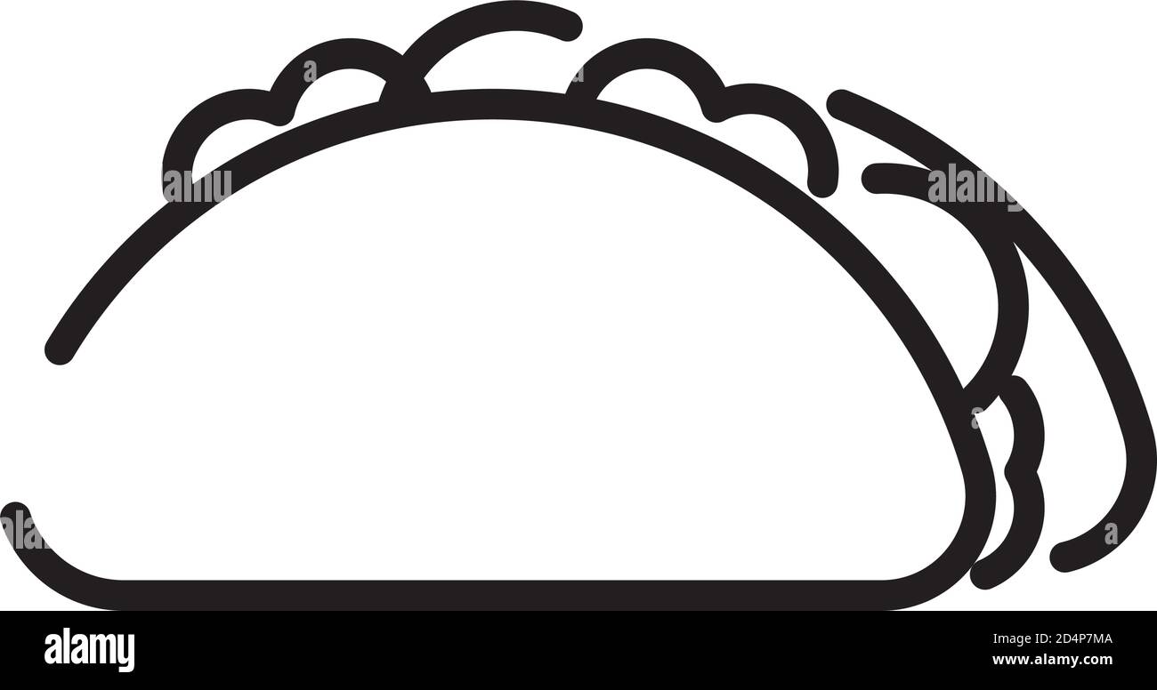 mexikanische Taco Food Linie Stil Symbol Vektor Illustration Design Stock Vektor