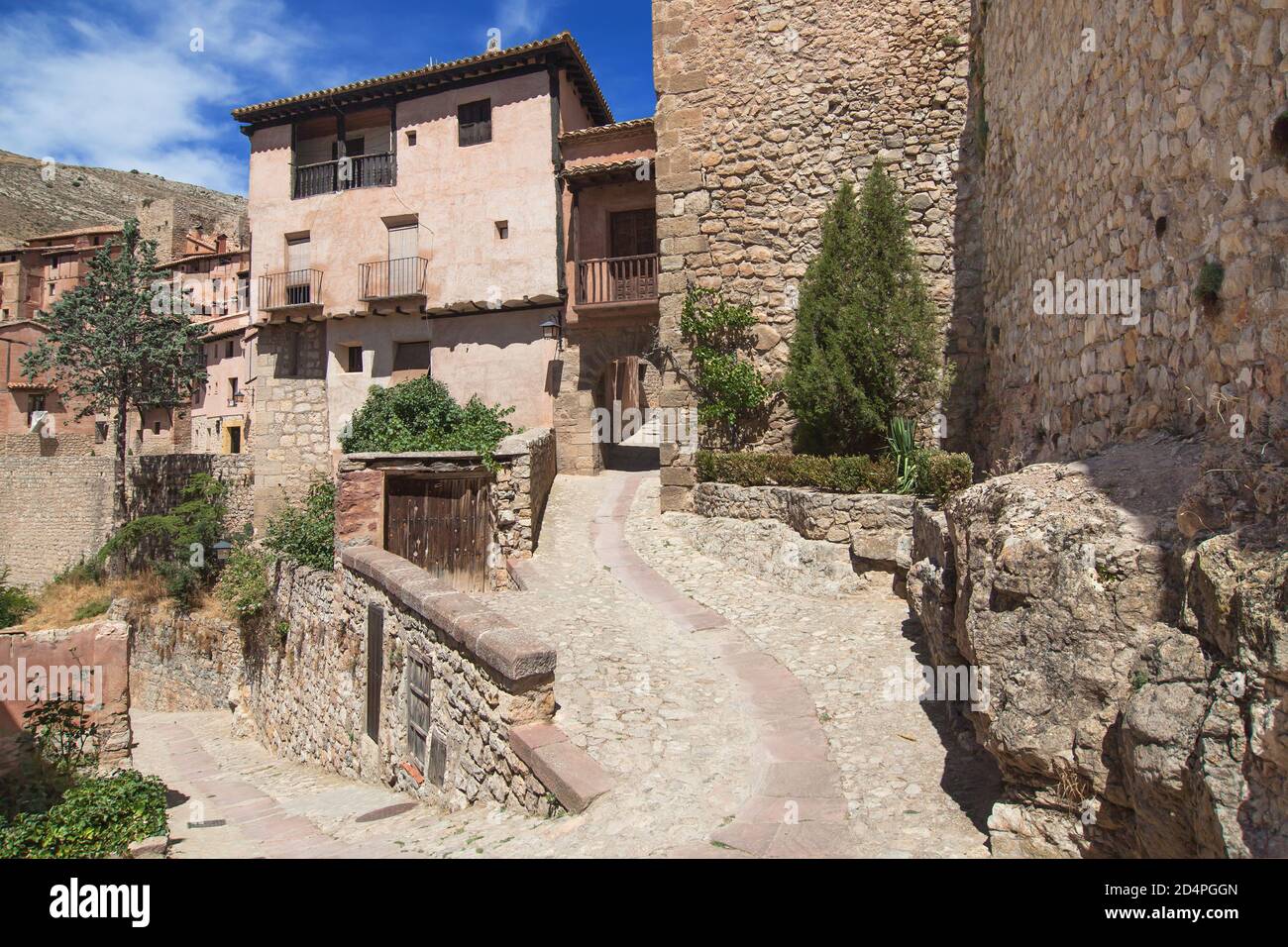 Wasserportal in Albarracin, Teruel, Spanien. Stockfoto