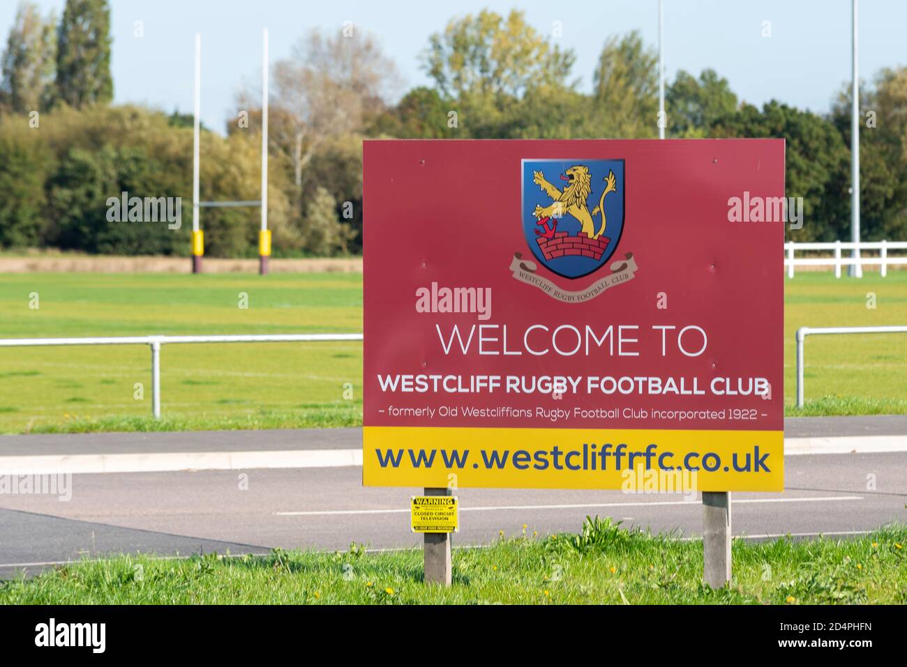 Neuer Standort für den Westcliff Rugby Football Club am Flughafen London Southend, Airport Business Park Development, der wegen COVID-19 seine Arbeit eingestellt hat Stockfoto