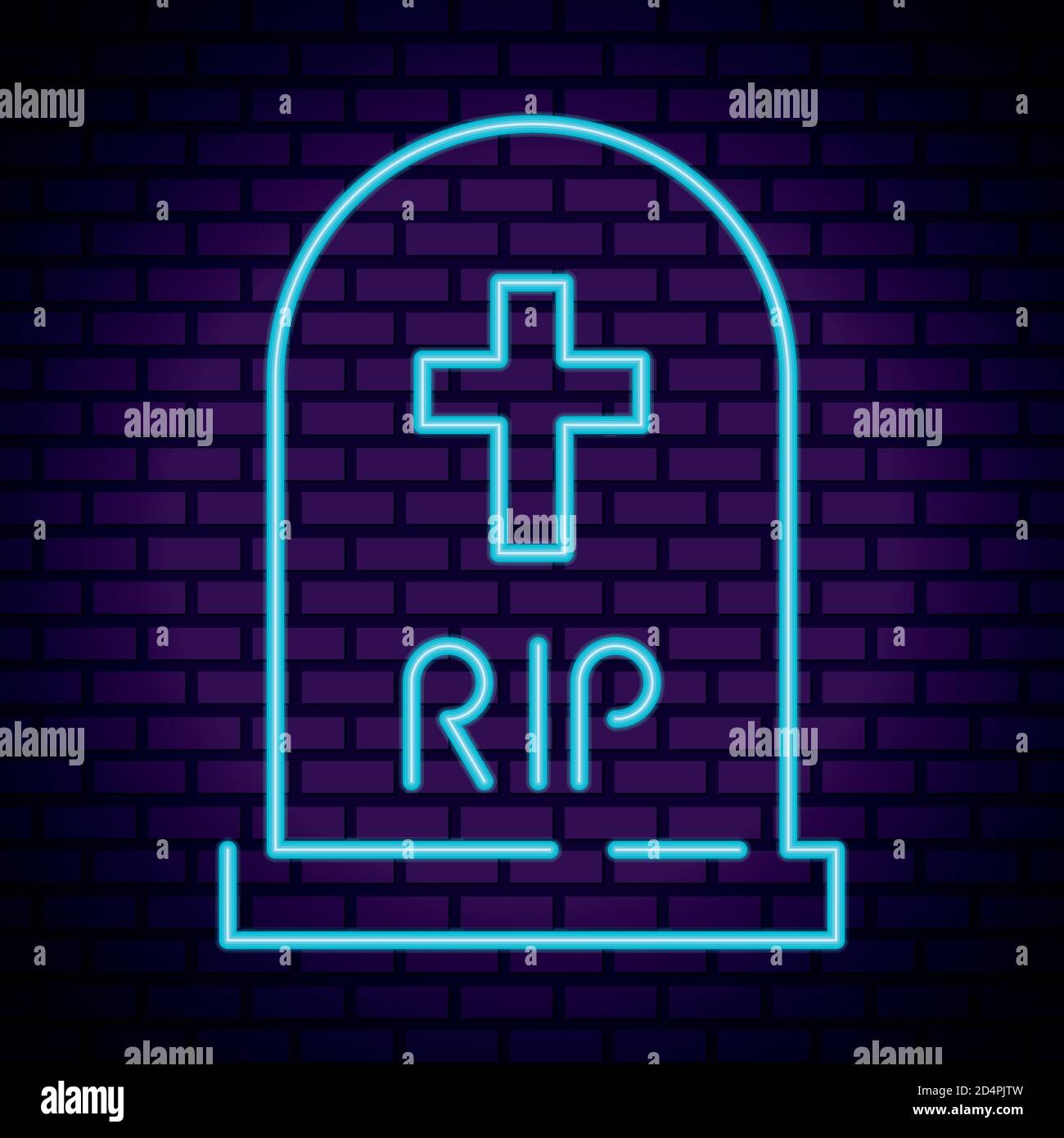 Happy halloween Friedhof in Neonlicht Vektor Illustration Design Stock Vektor