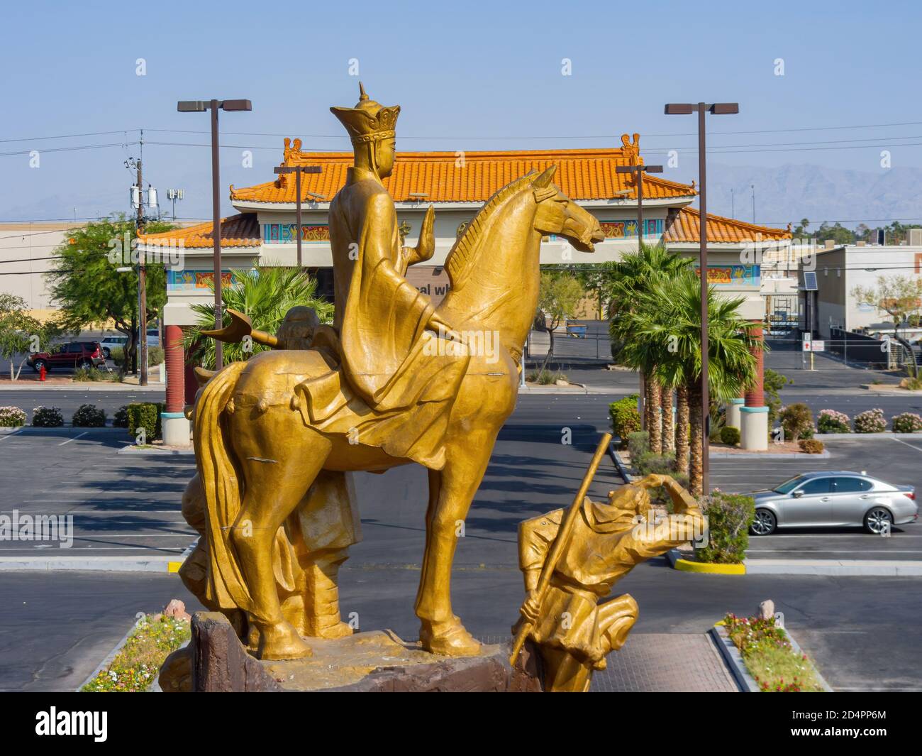 Las Vegas, SEP 27, 2020 - sonnige Aussicht auf das historische Chinatown Stockfoto