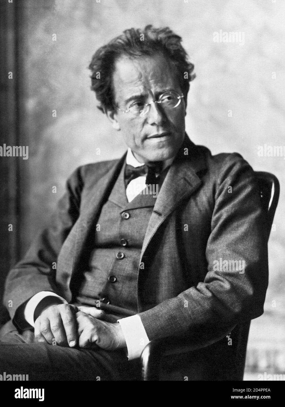 Gustav Mahler. Porträt des österreichisch-böhmischen Komponisten und Dirigenten Gustav Mahler (1860-1911) von Moritz Nähr, 1907 Stockfoto