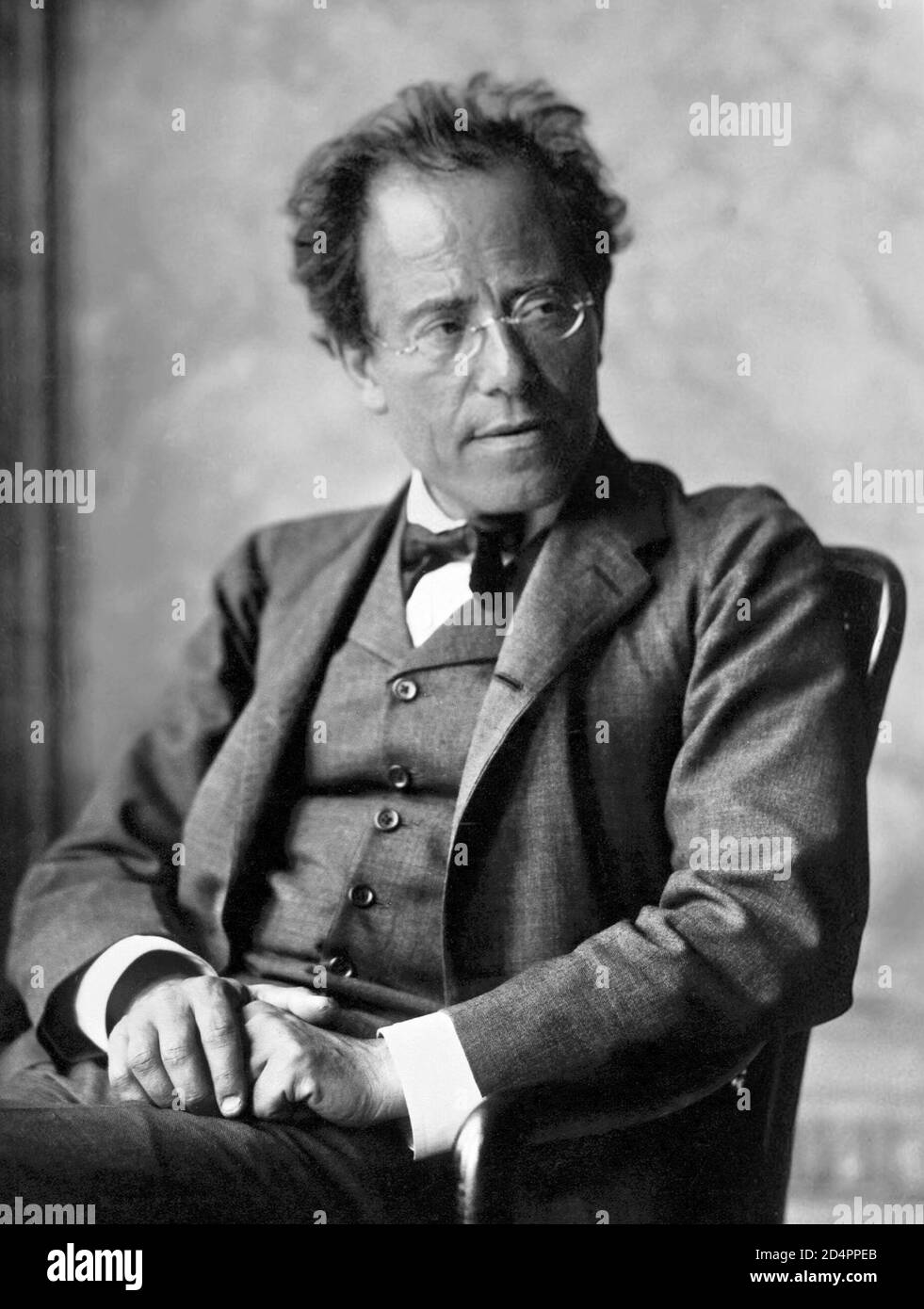 Gustav Mahler. Porträt des österreichisch-böhmischen Komponisten und Dirigenten Gustav Mahler (1860-1911) von Moritz Nähr, 1907 Stockfoto