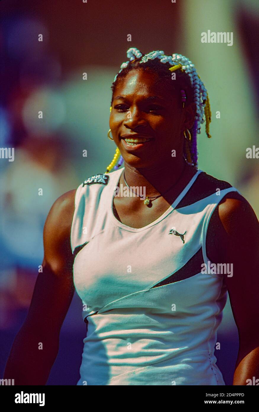 Serena Williams (USA) beim US Open Tennis 1998 Stockfoto