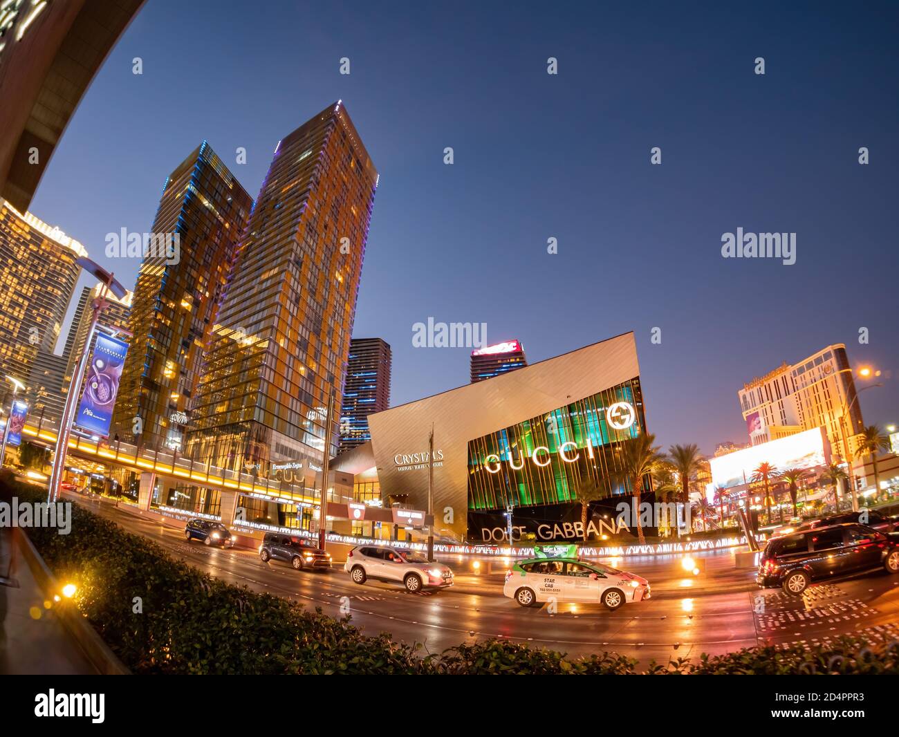 Las Vegas, SEP 25, 2020 - Außenansicht des Aria Resorts Stockfoto