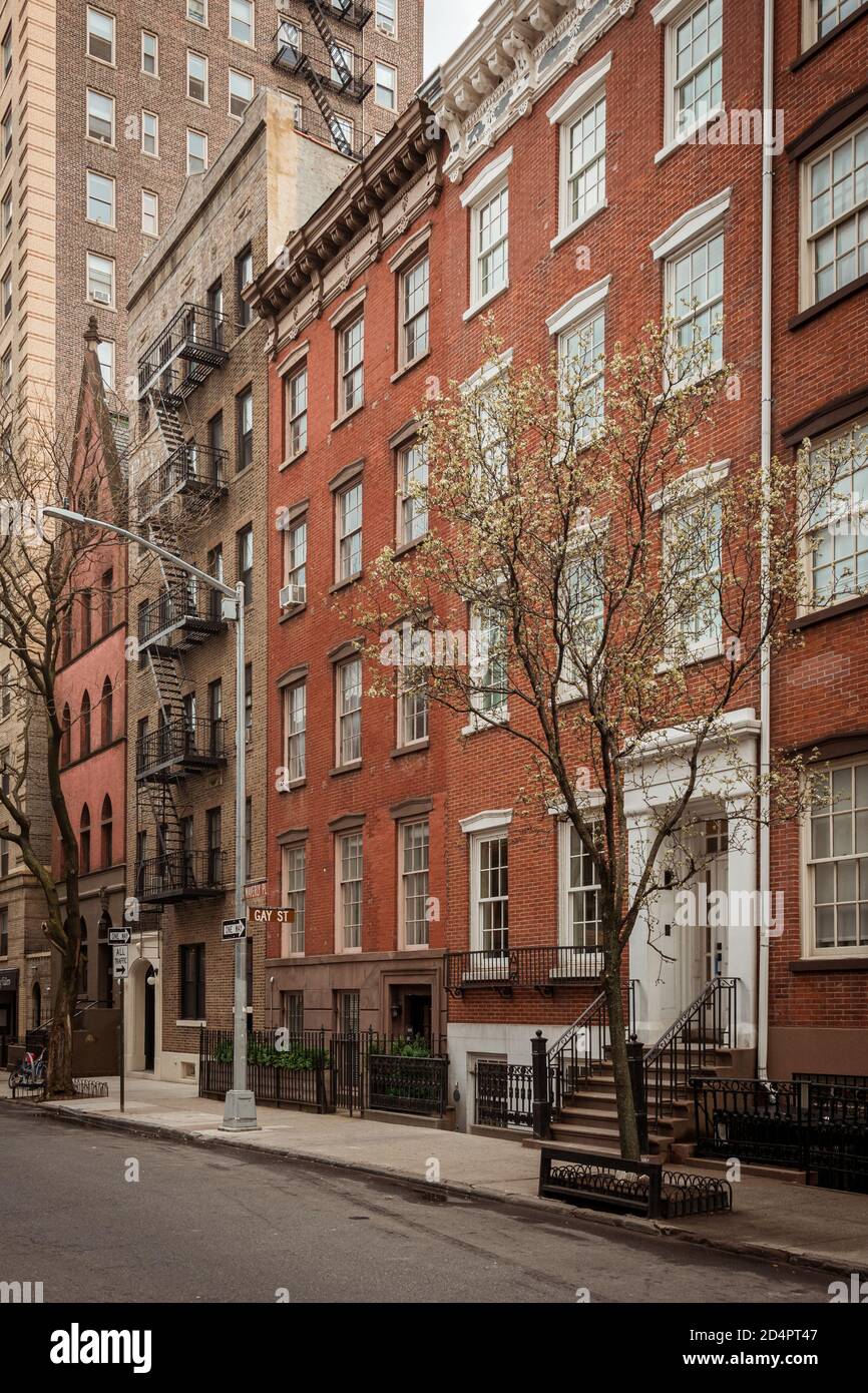 Wohngebäude am Waverly Place, im West Village, Manhattan, New York City Stockfoto