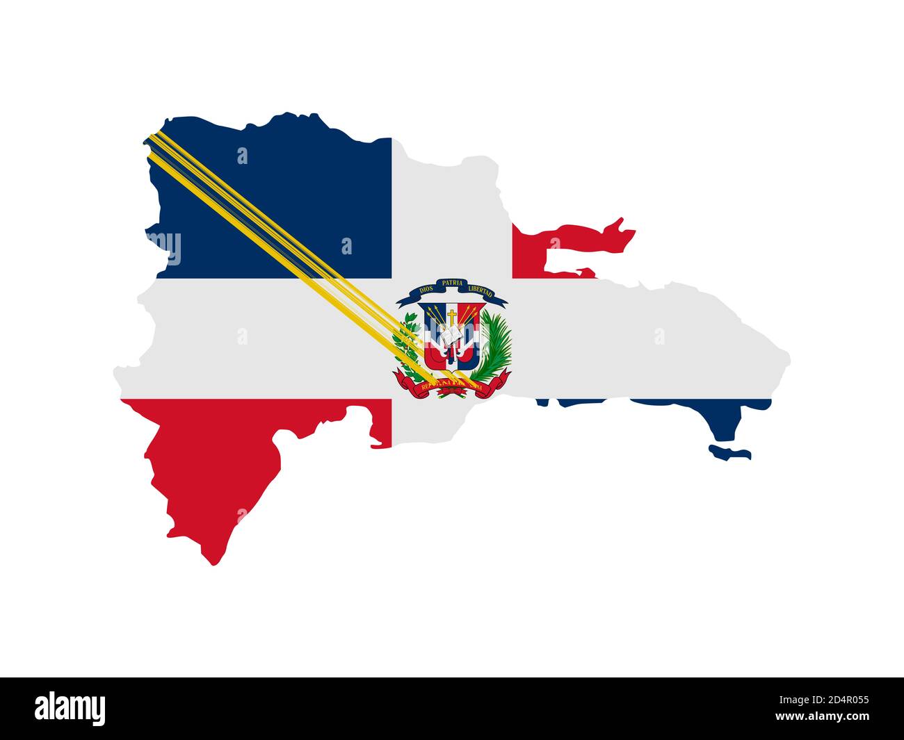Flagge in Form des geographischen Landes, Dominikanische Republik, Lateinamerika und Karibik, Karibik, Nord- und Südamerika, Mittelamerika Stockfoto
