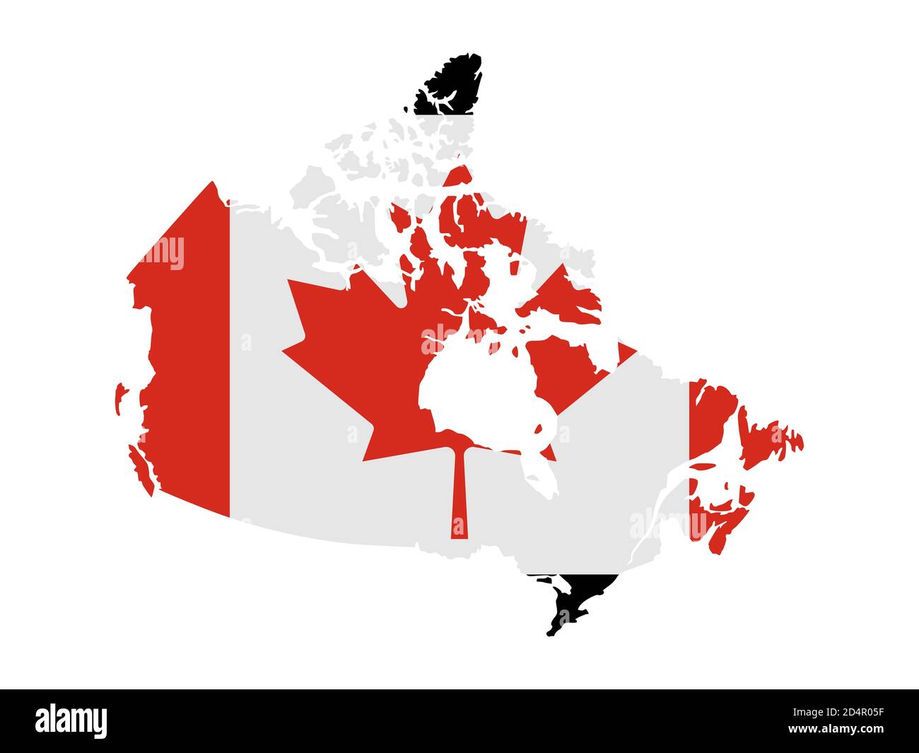 Flagge in Form des geografischen Landes, Kanada, Nordamerika, Nord- und Südamerika, Nordamerika Stockfoto