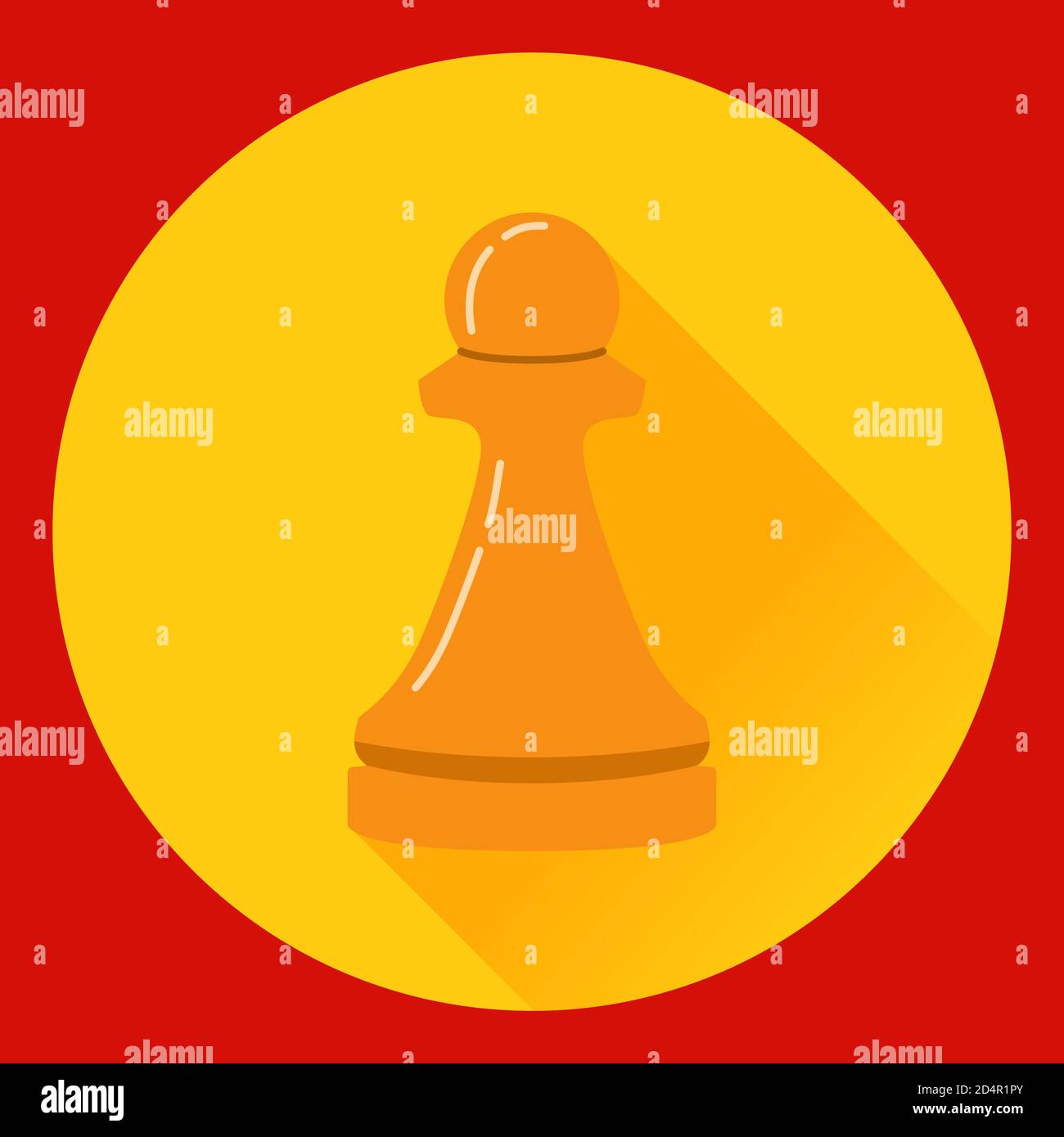 Symbol einer Schachfigur der Bauer im flachen Stil ein Vektor. Ein Designkonzept für ein Logo oder ein Element der Website. Stock Vektor