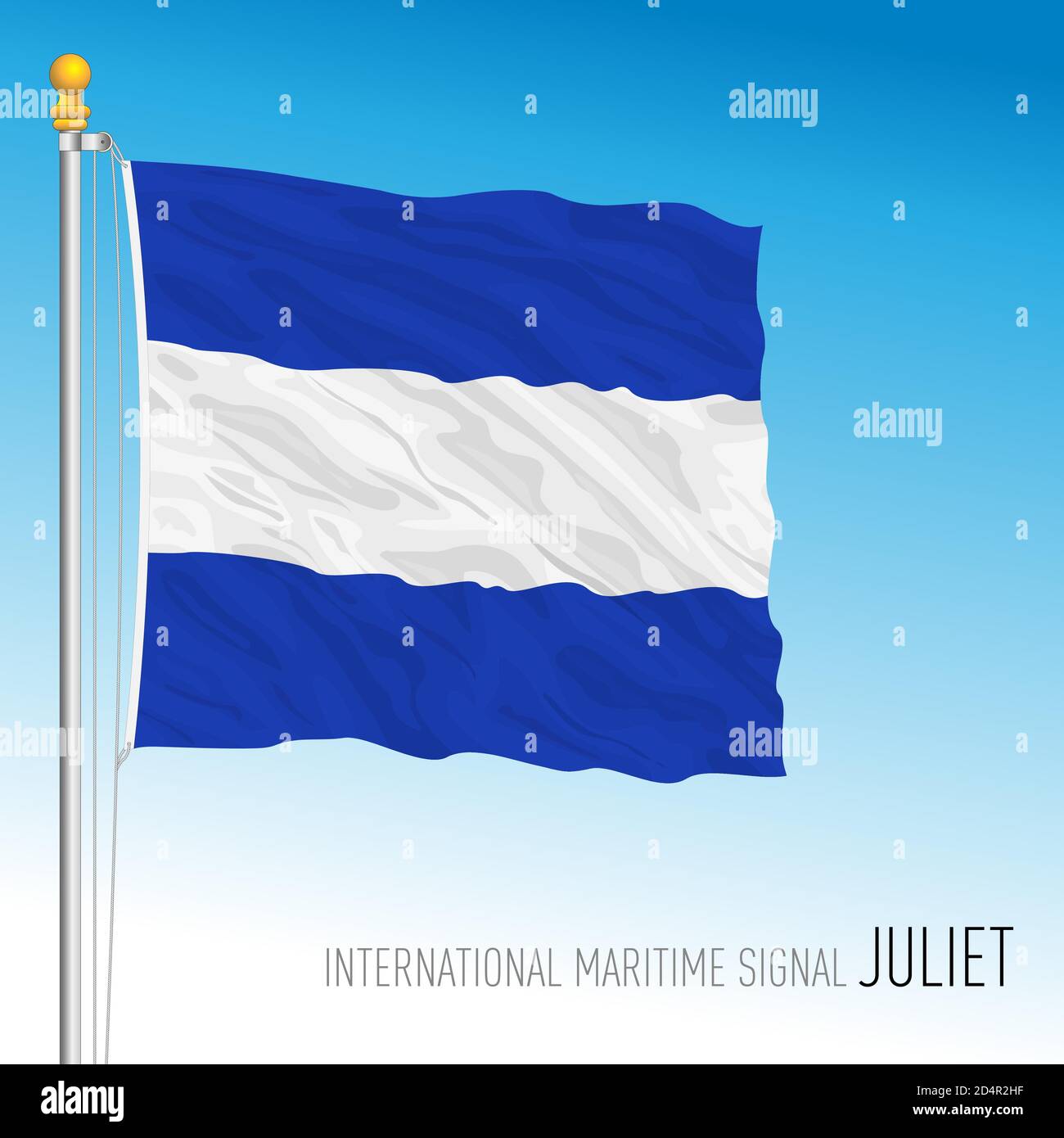 Juliet-Flagge, internationales maritimes Signal, Vektorgrafik Stock Vektor