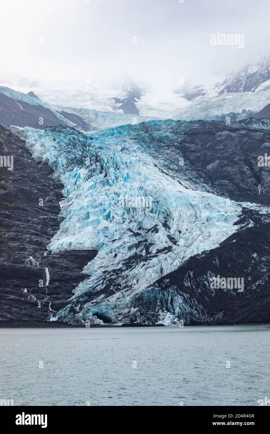 Landschaftlich schöne Aussicht Glaciers of Alaska auf der Spitze der Berge Stockfoto