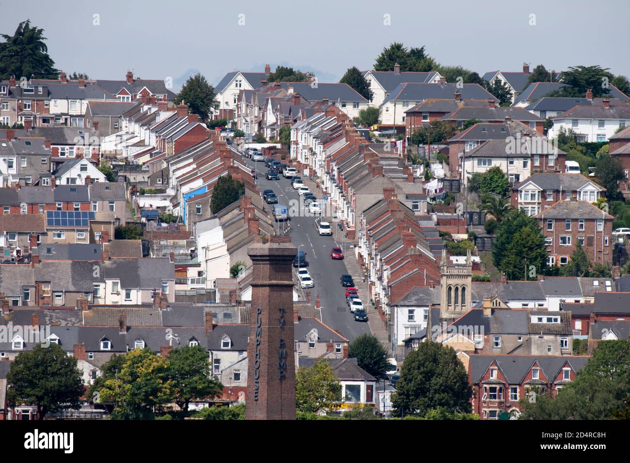 Eine allgemeine Ansicht eines Wohngebiets von Barry im Tal von Glamorgan, Wales, Großbritannien. Stockfoto