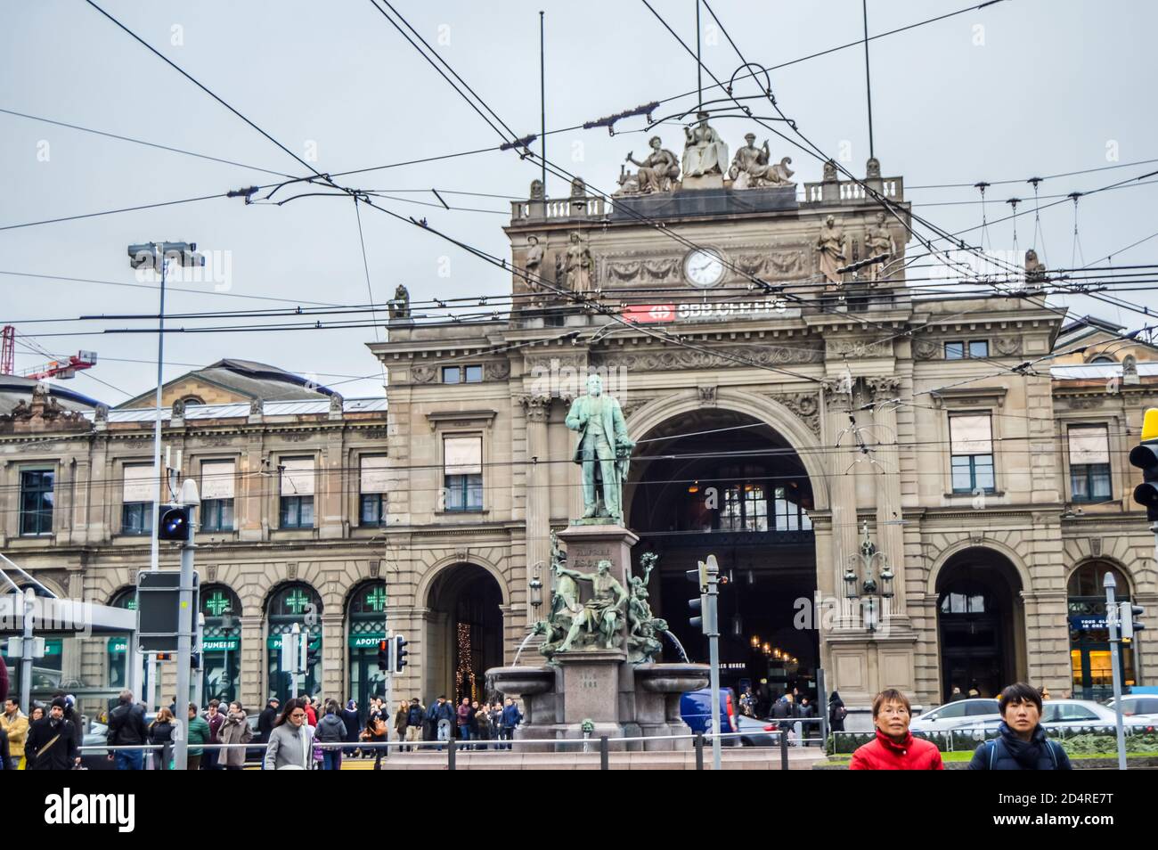 Historischer und alter Bahnhof Zürich HB in der Schweiz Stockfoto