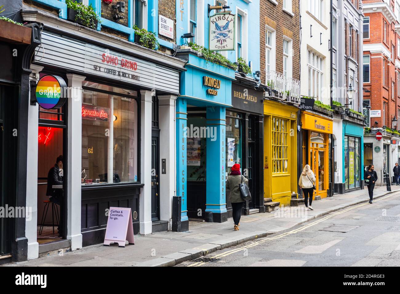Beak Street, Soho, London, Großbritannien Stockfoto