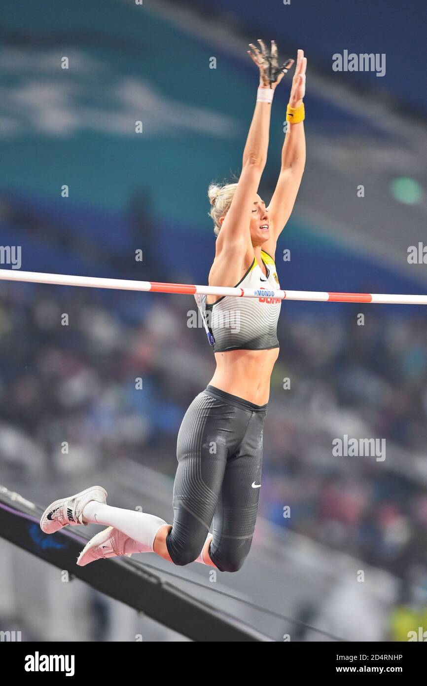 Lisa Ryzih (Deutschland). Pole Vault Frauen Finale. IAAF Leichtathletik-Weltmeisterschaften, Doha 2019 Stockfoto