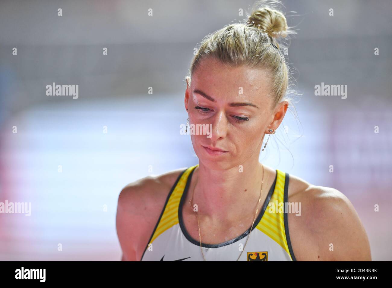 Lisa Ryzih (Deutschland). Pole Vault Frauen Finale. IAAF Leichtathletik-Weltmeisterschaften, Doha 2019 Stockfoto