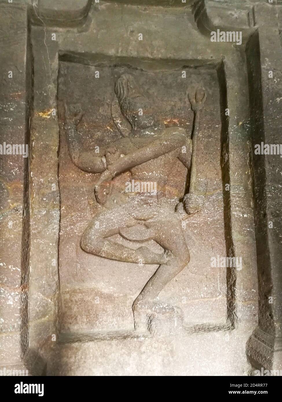 Ellora Höhlen im Aurangabad Bezirk von Maharashtra, Indien, einer der größten Felsen-geschnittenen Kloster-Tempel Höhlenkomplexe in der Welt, und ein UNESCO Stockfoto