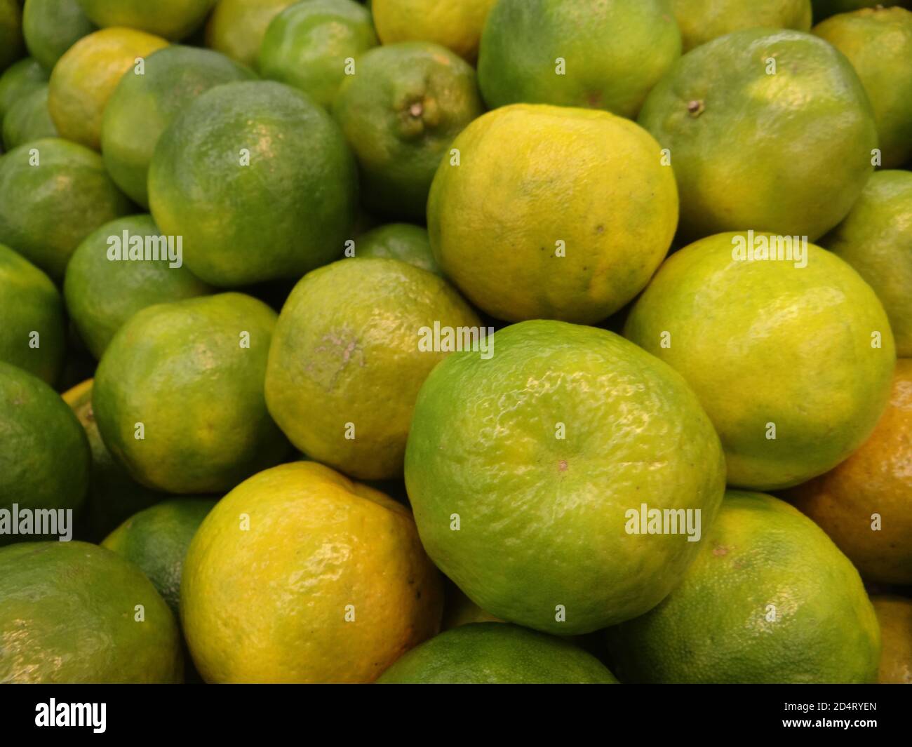 Nahaufnahme eines Stapels Mandarine Stockfoto