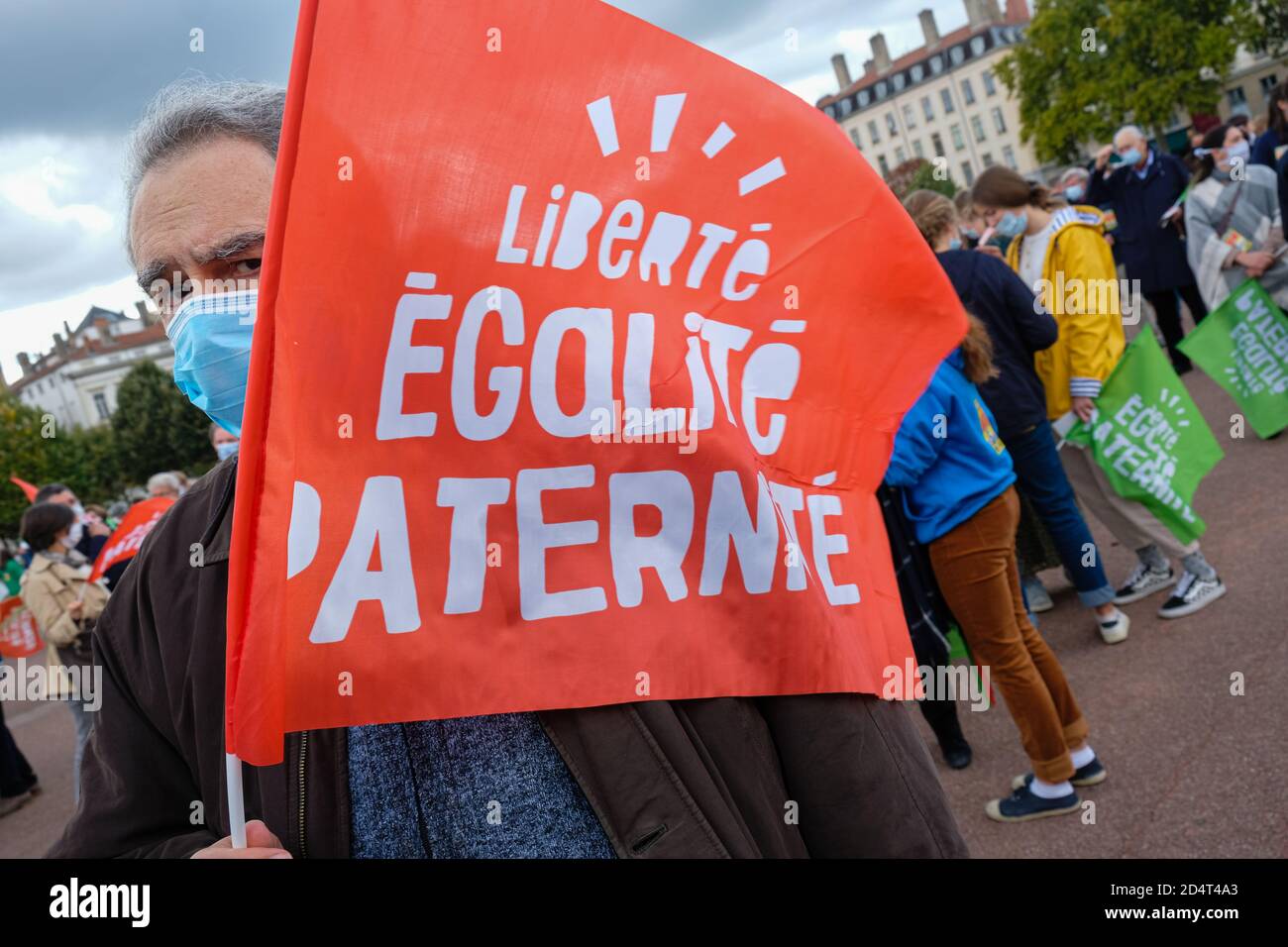 Am 10/10/2020, Lyon, Auvergne-Rhône-Alpes, Frankreich. Das Kollektiv Marchons enfants organisierte am Samstag, den 10. Oktober, etwa sechzig Veranstaltungen in Frankreich. It Stockfoto