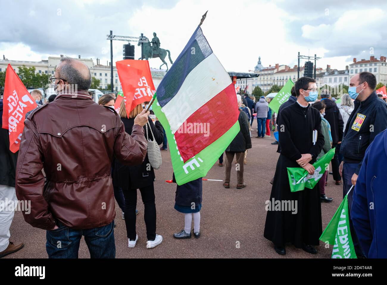 Am 10/10/2020, Lyon, Auvergne-Rhône-Alpes, Frankreich. Das Kollektiv Marchons enfants organisierte am Samstag, den 10. Oktober, etwa sechzig Veranstaltungen in Frankreich. It Stockfoto