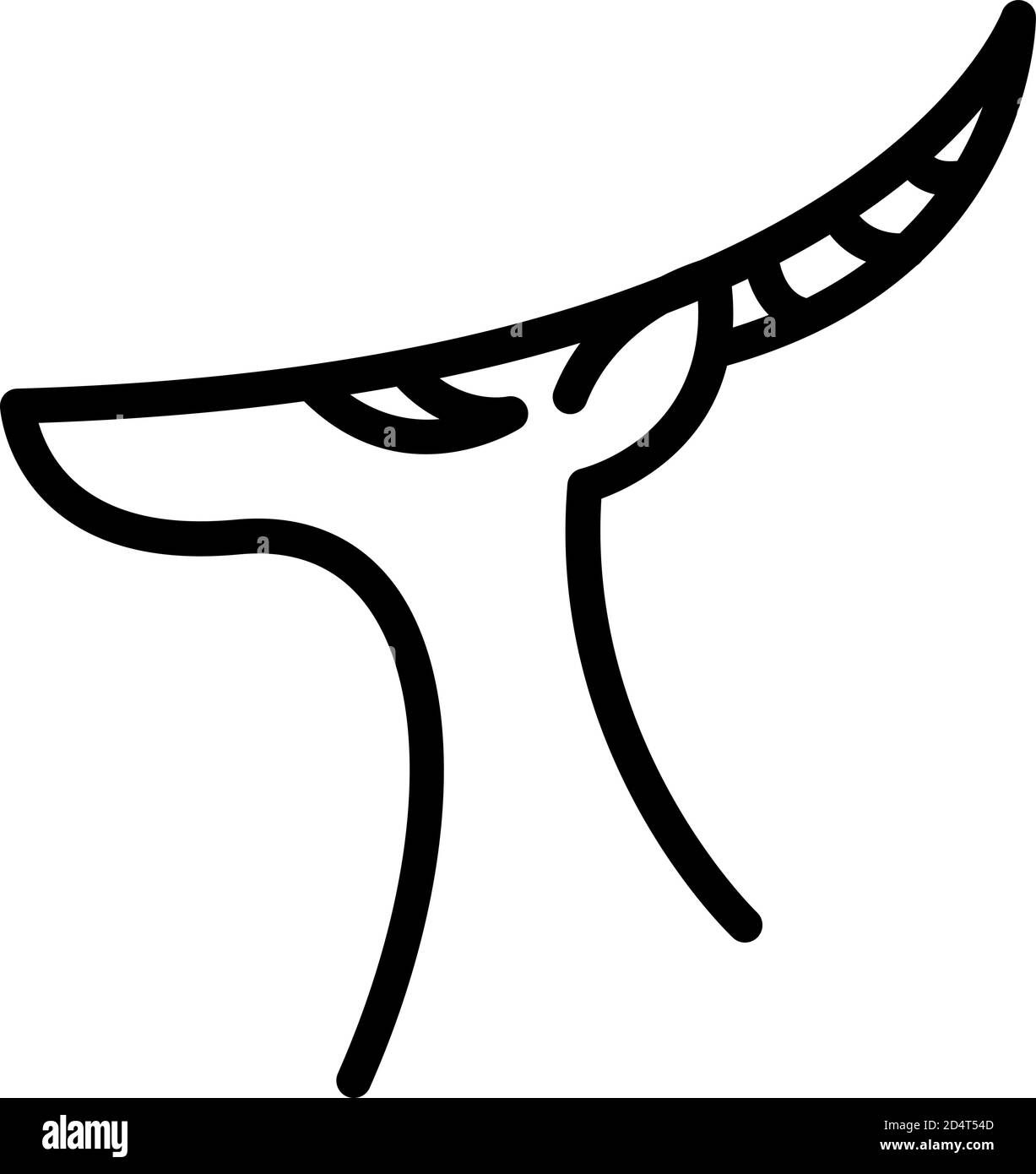 Springbok Gazelle Ikone, Umriss Stil Stock Vektor