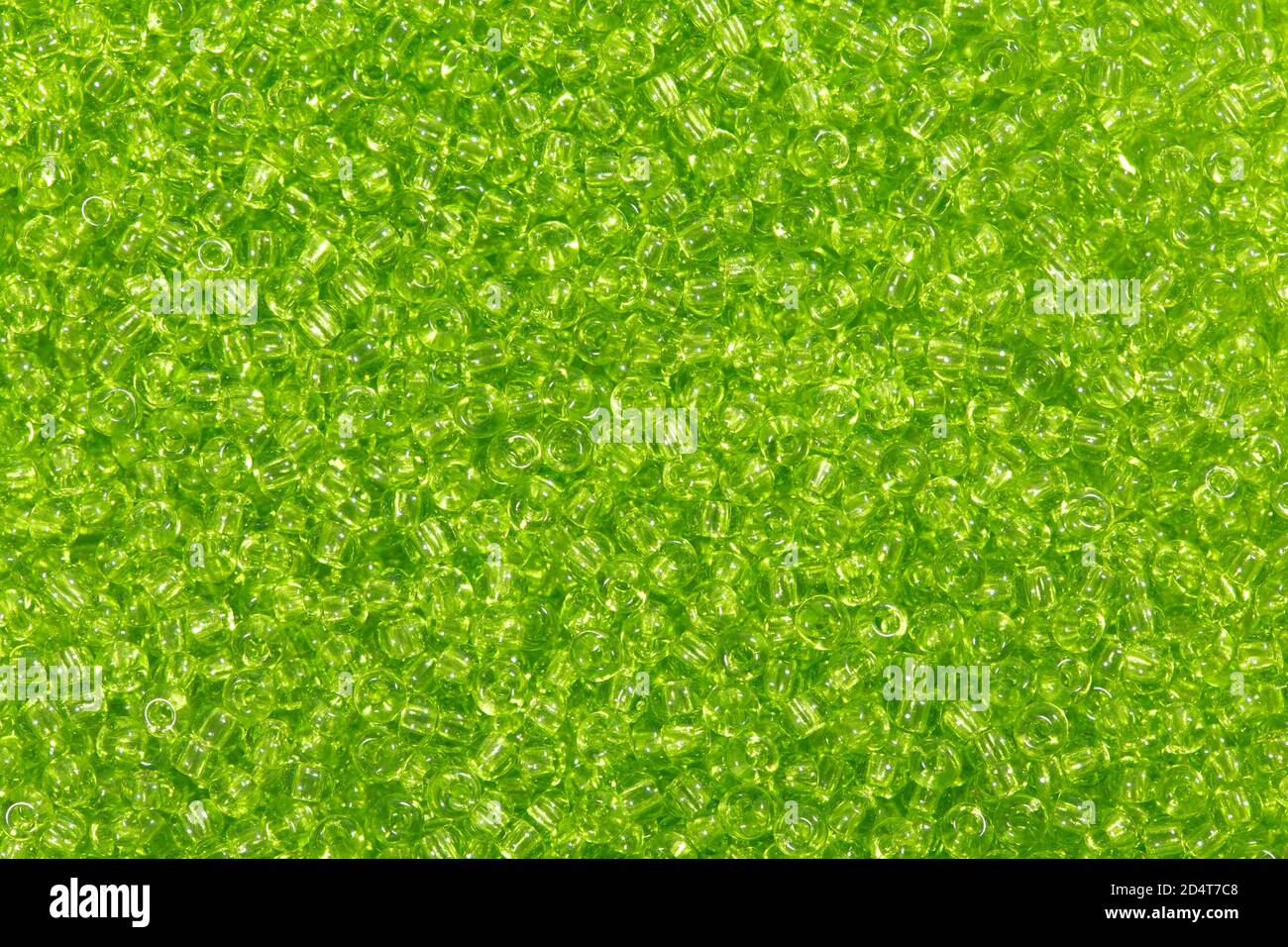 Hellgrüne Samenperlen für Hintergrund oder Textur. Stockfoto