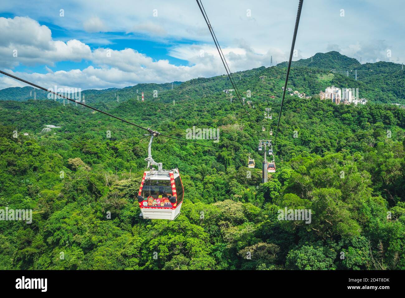 18. August 2020: Maokong Gondola, ein Gondelbahn-Transportsystem in Taipei, Taiwan. Es wurde am 4. Juli 2007 eröffnet und verkehrt zwischen dem Zoo von Taipei Stockfoto