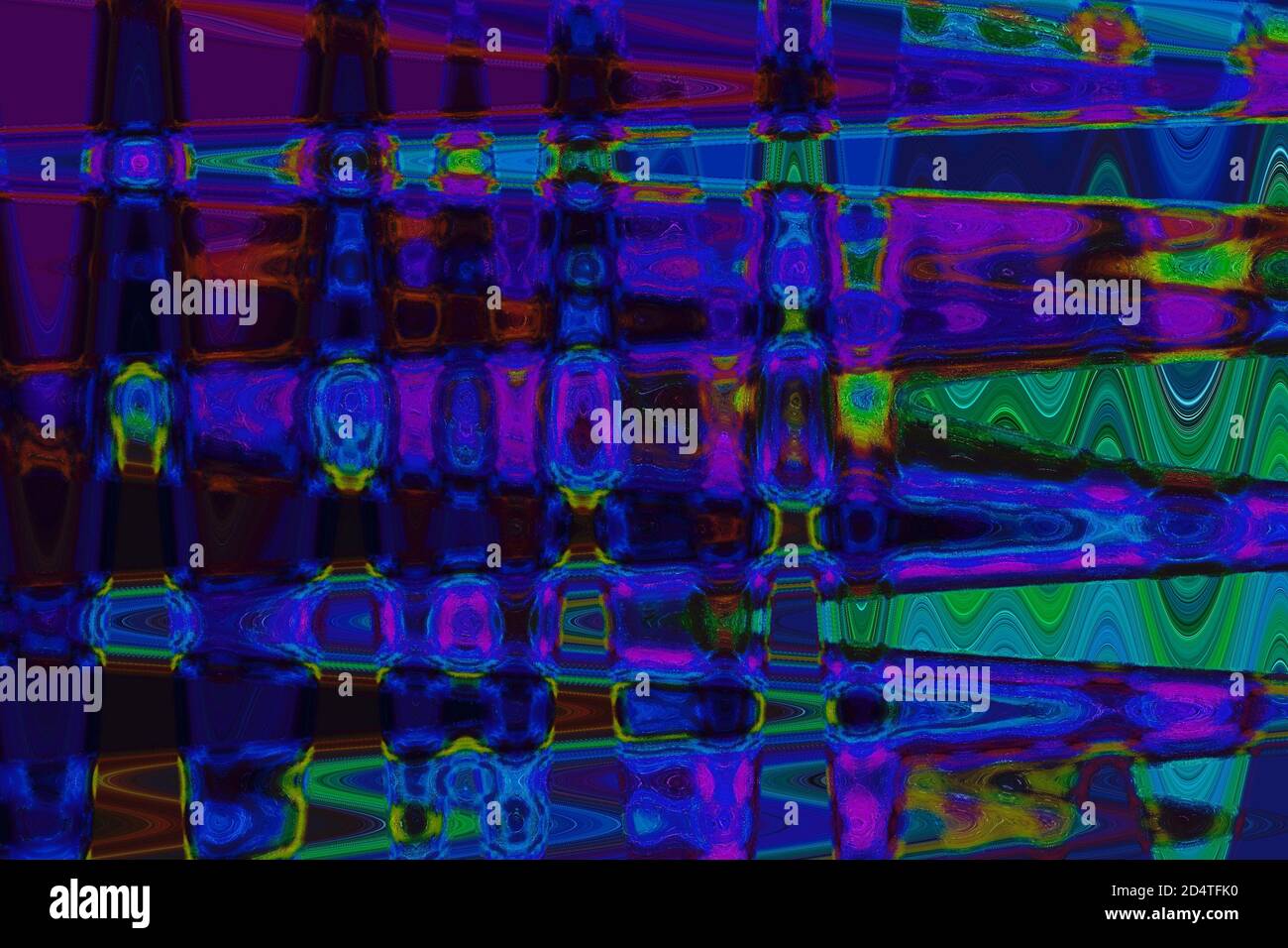Eine bunte abstrakte Wellen digitale Malerei Hintergrund Stockfoto