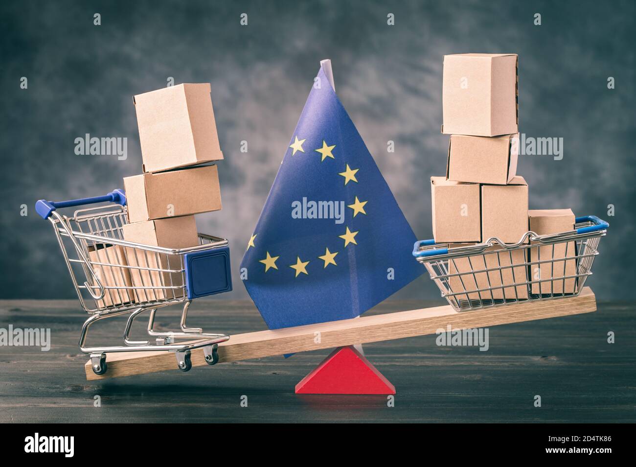 Konzept der Handelsbilanz der EU Stockfoto