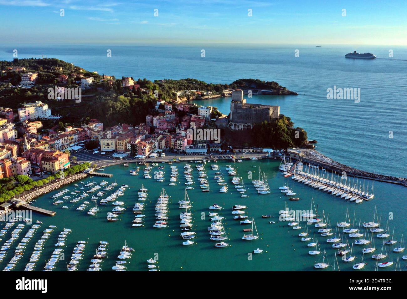 Luftaufnahme von Lerici, Provinz La Spezia, Ligurien / Italien Stockfoto