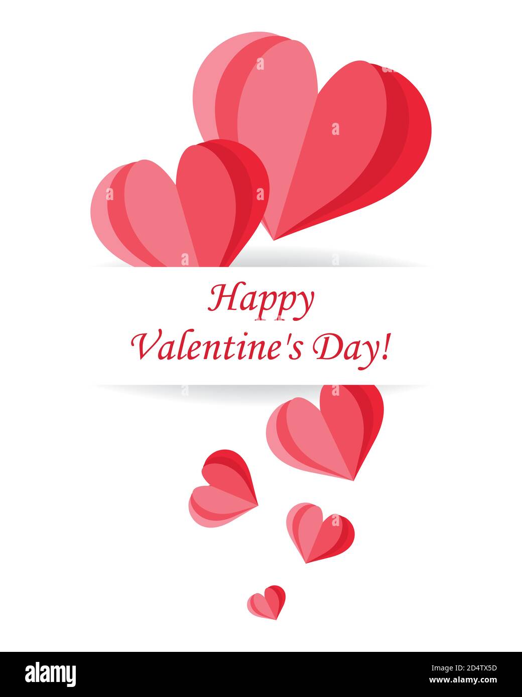 Valentinskarte mit Papierherz. Vektor. Stock Vektor