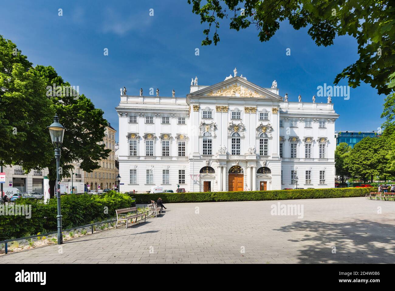 WIEN - 3. MAI: Ansicht des Bundesministeriums für Justiz, Wien, Österreich im Palais Trautson am 3. Mai 2018 Stockfoto