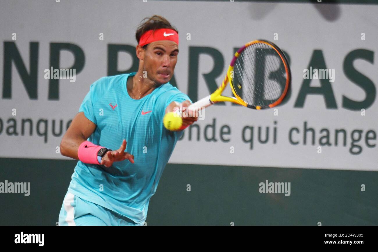 Paris, Frankreich. Oktober 2020. Roland Garros Paris Französisch Open 2020 Tag 15 111020 Rafael Nadal (ESP) in Herren Singles Finale Kredit: Roger Parker/Alamy Live News Stockfoto
